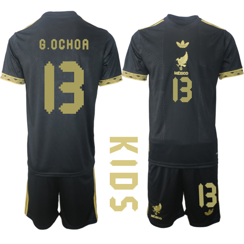 Youth 2025-2026 National Team Season Mexico Black #13 Soccer Jersey